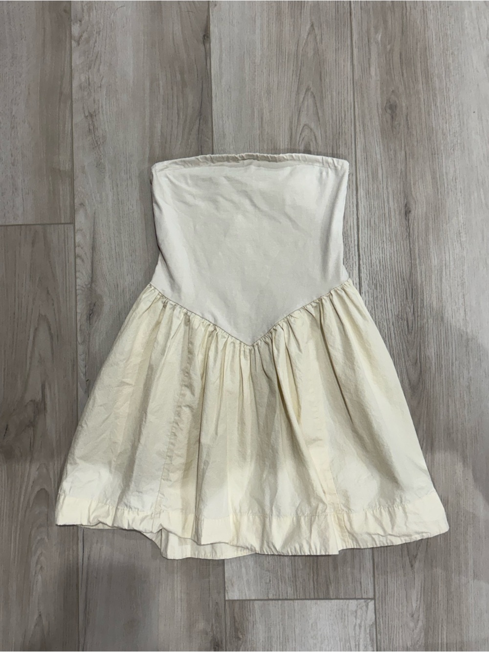 Amazon Cream Strapless Mini Dress